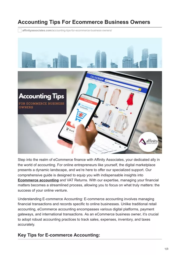 accounting tips for ecommerce business owners