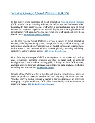 what is google cloud platform gcp