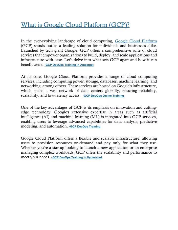 what is google cloud platform gcp