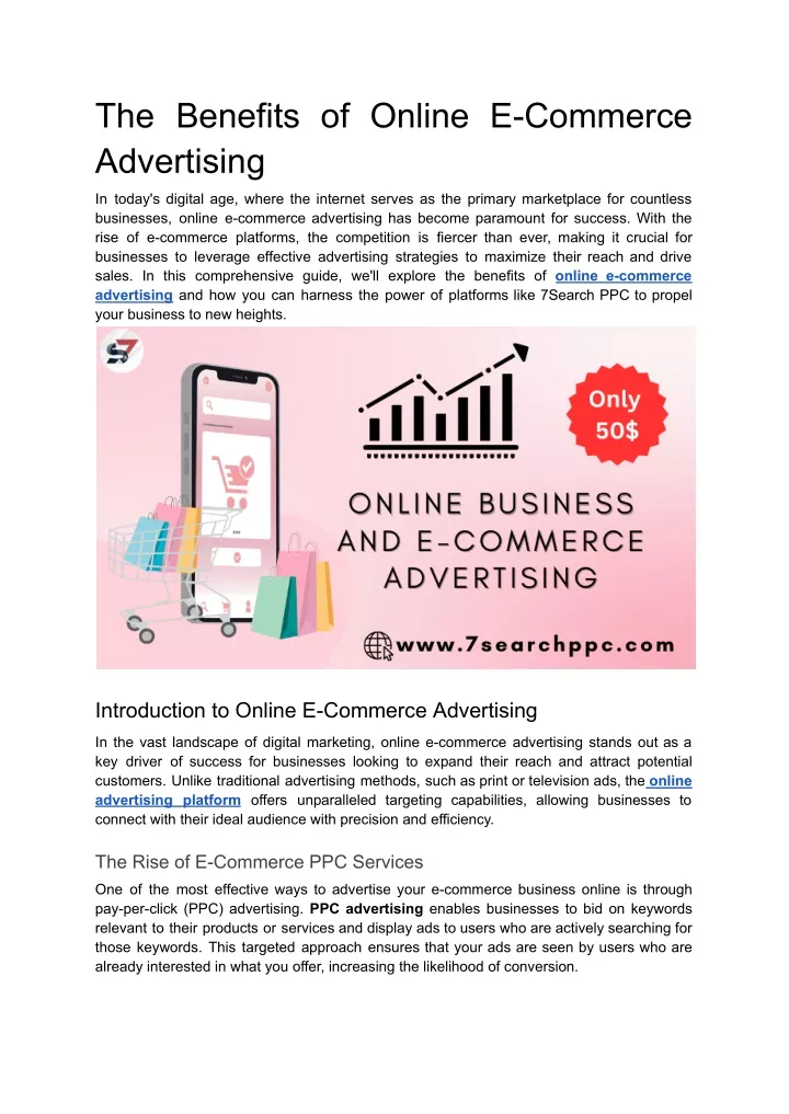 the benefits of online e commerce advertising