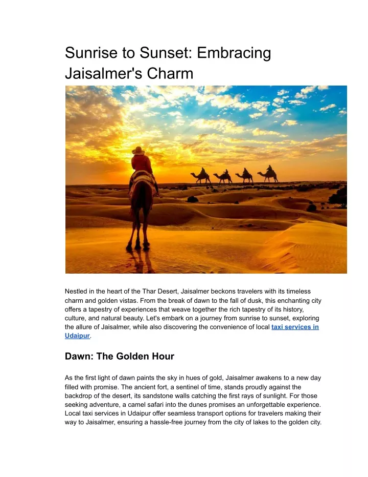 sunrise to sunset embracing jaisalmer s charm