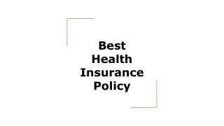 Best Health Insurance Policy