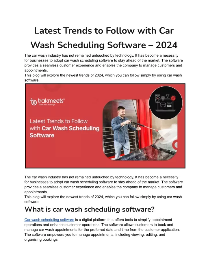 latest trends to follow with car wash scheduling