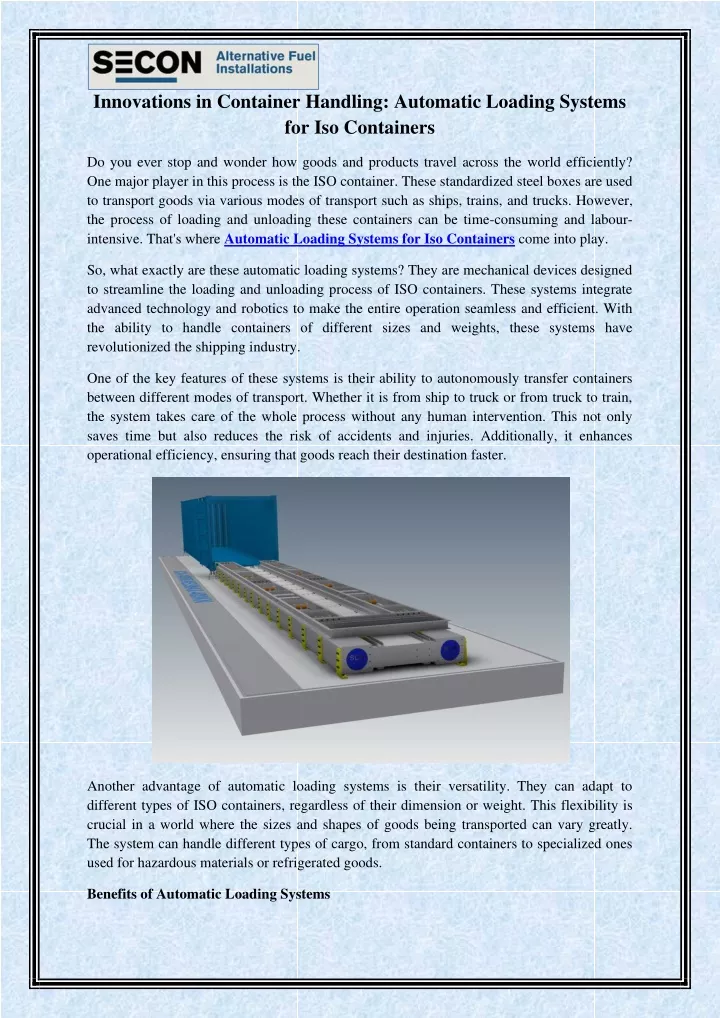 innovations in container handling automatic