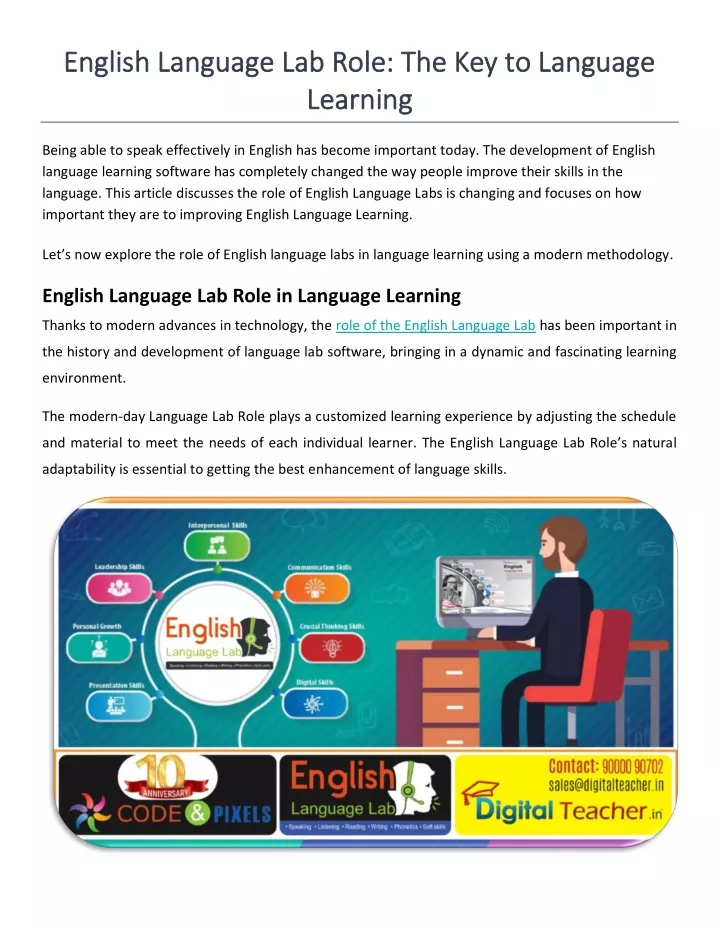 english language lab role the key to language