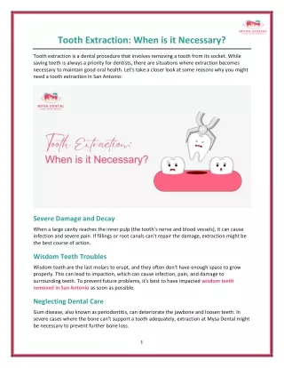Tooth Extraction - When is it Necessary
