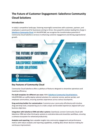 The Future of Customer Engagement Salesforce Community Cloud Solutions