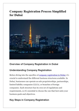 Company Registration Process Simplified for Dubai