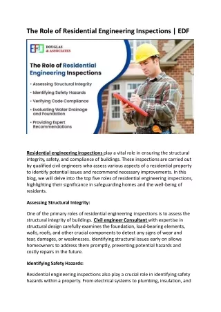 The Role of Residential Engineering Inspections DOC