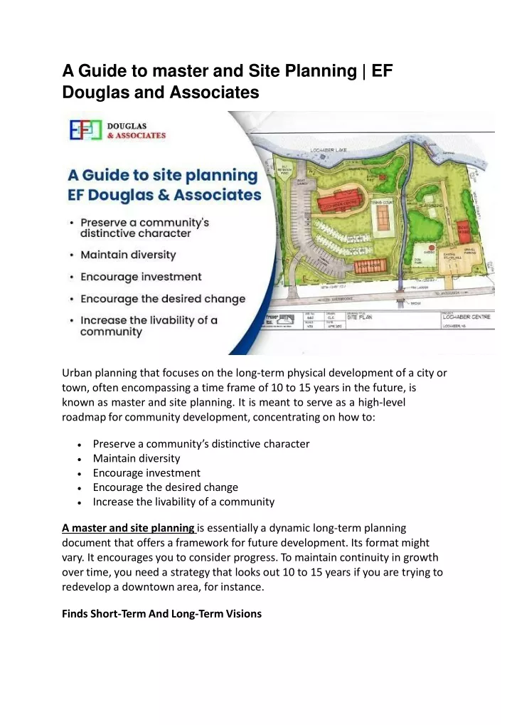a guide to master and site planning ef douglas