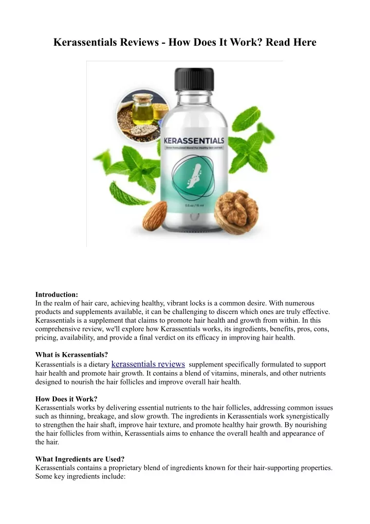 kerassentials reviews how does it work read here