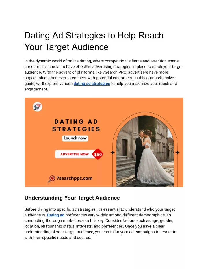 dating ad strategies to help reach your target