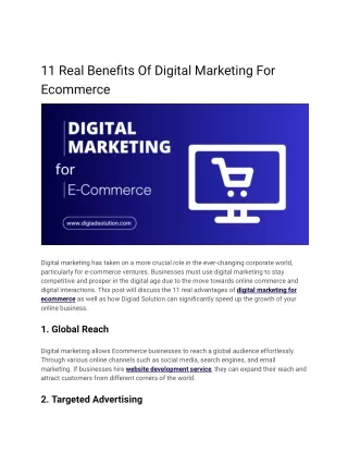 11 Real Benefits Of Digital Marketing For Ecommerce