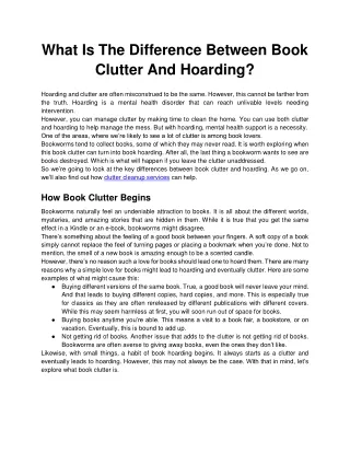 what is the difference between book clutter