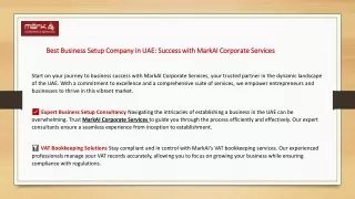 Best Business Setup Company in UAE - Success with MarkAI Corporate Services