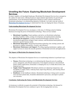 unveiling the future exploring blockchain