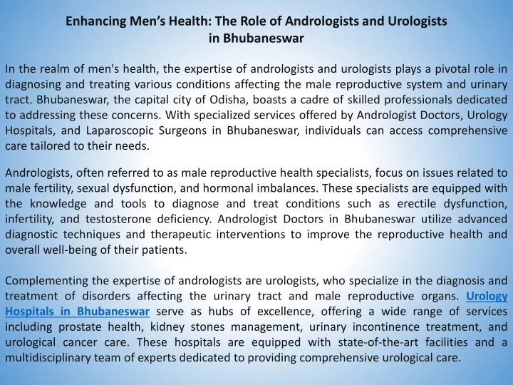 enhancing men s health the role of andrologists