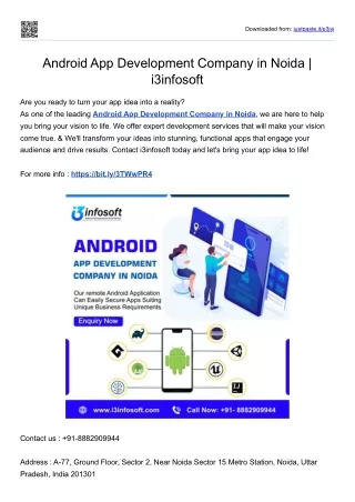 Android App Development Company in Noida | i3infosoft