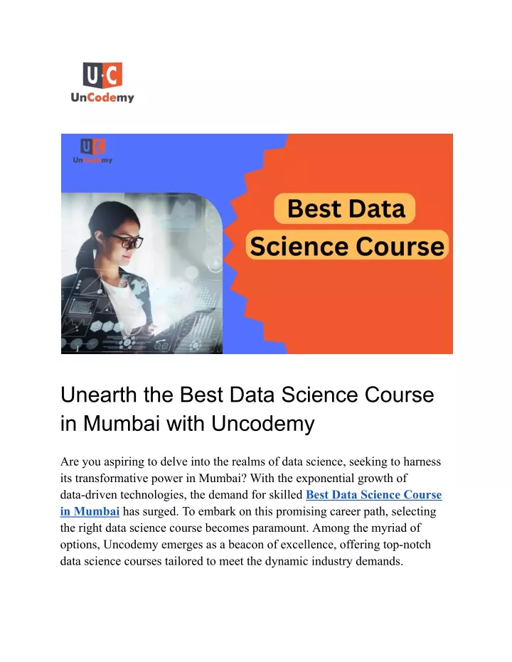 unearth the best data science course in mumbai