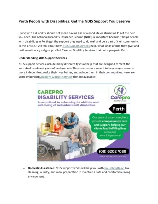 Perth People with Disabilities: Get the NDIS Support You Deserve