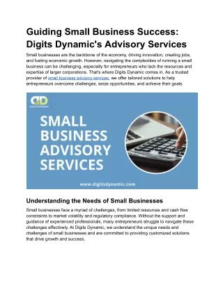 small business advisory services