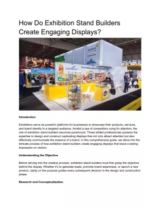 How Do Exhibition Stand Builders Create Engaging Displays?