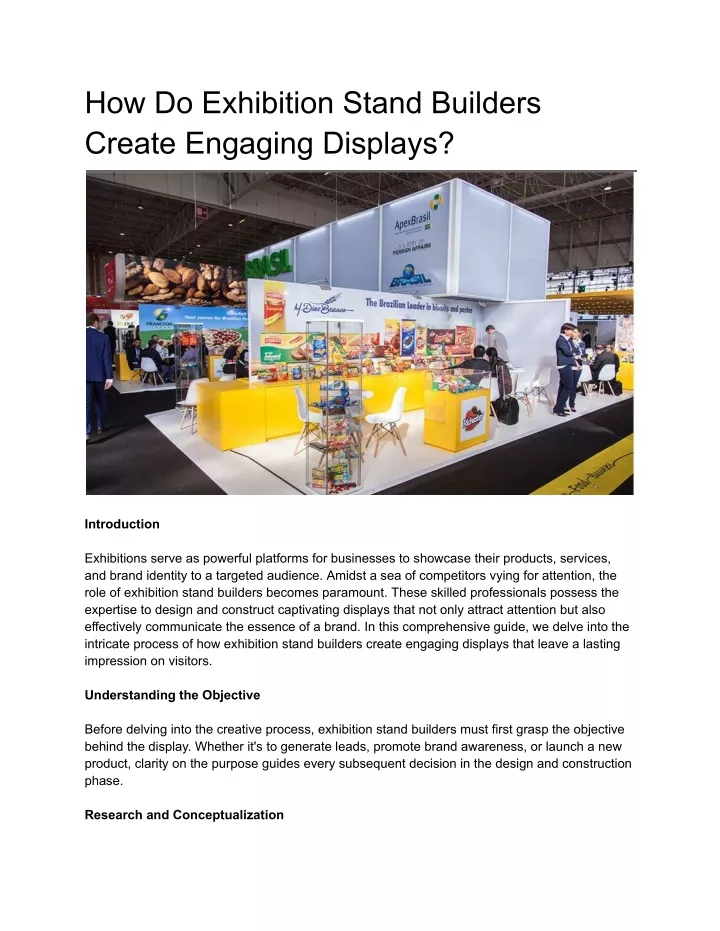 how do exhibition stand builders create engaging