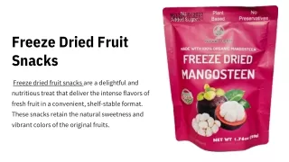 Freeze Dried Fruit Snacks