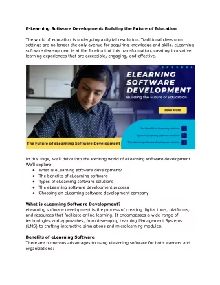 eLearning Software Development_ Building the Future of Education