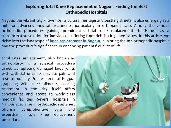 exploring total knee replacement in nagpur