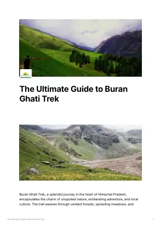 The Ultimate Guide to Buran Ghati Trek