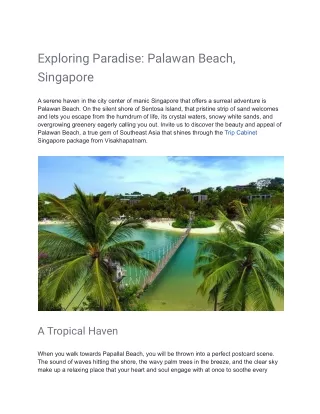 Exploring Paradise_ Palawan Beach, Singapore