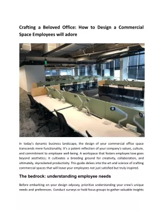 Crafting a Beloved Office_ How to Design a Commercial Space Employees will adore