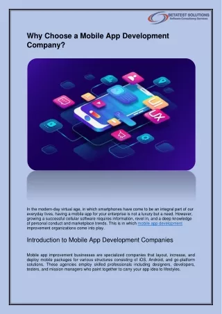 Why Choose a Mobile App Development Company?