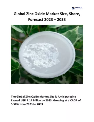 global zinc oxide market size share forecast 2023