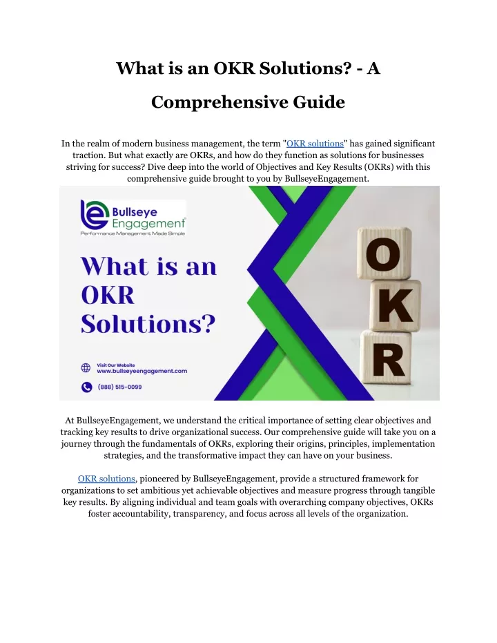 what is an okr solutions a