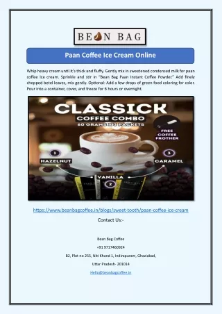 Paan Coffee Ice Cream Online