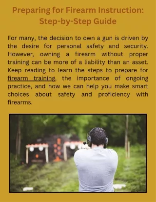Preparing for Firearm Instruction Step-by-Step Guide