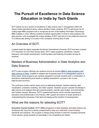 The Pursuit of Excellence in Data Science Education in India by Tech Giants