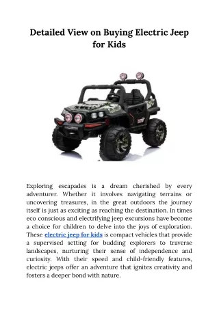 Detailed View on Buying Electric Jeep for Kids.docx