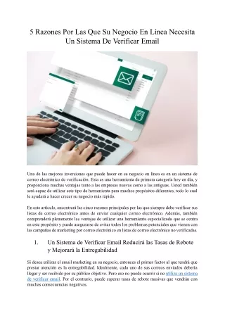 5 Razones Por Las Que Su Negocio En Línea Necesita Un Sistema De Verificar Email