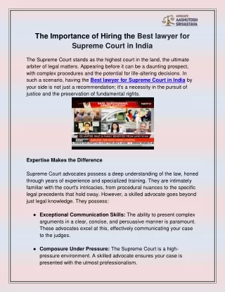 Best lawyer for Supreme Court in India