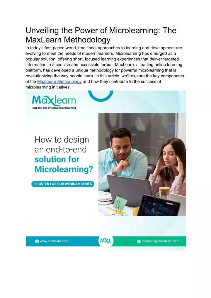 unveiling the power of microlearning the maxlearn