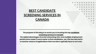 Best Candidate Screening Services In Canada