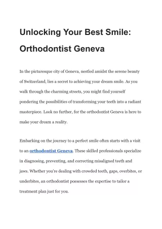 Unlocking Your Best Smile_ Orthodontist Geneva