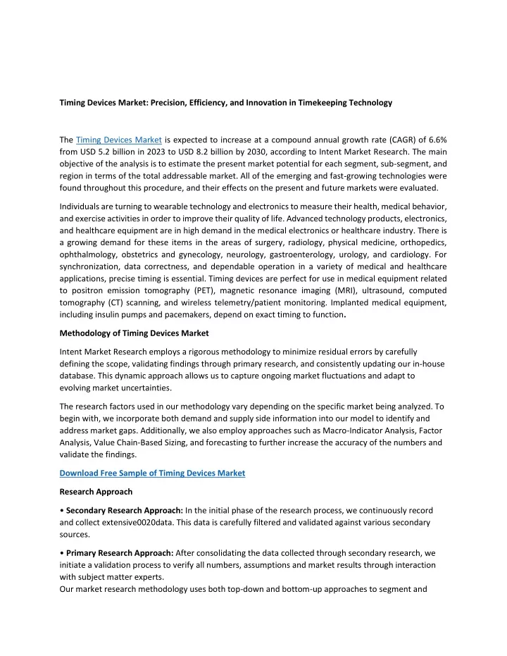 timing devices market precision efficiency