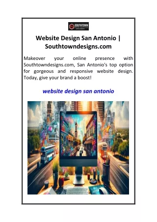 Website Design San Antonio  Southtowndesigns.com