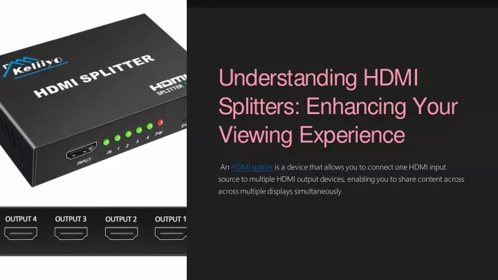 understanding hdmi splitters enhancing your