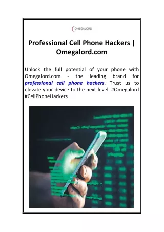 Professional Cell Phone Hackers  Omegalord.com