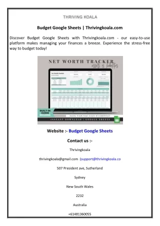 Budget Google Sheets   Thrivingkoala.com